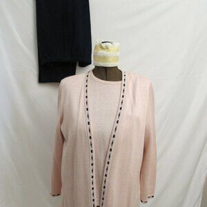 Mita 3-piece pink and navy knit pantsuit  16P
